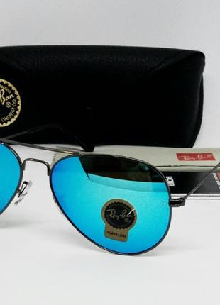 Ray ban aviator очки капли солнцезащитные унисекс голубые зеркальные линзы стекло