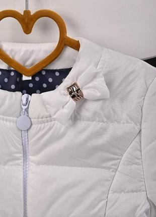 Куртка для девочки белая демисезонная осень3 фото
