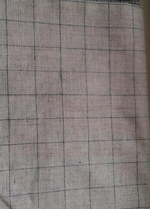 Отрез ткани светло-серой костюмной в клетку винтаж ссср