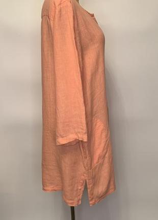 Лляна блуза,туніка з кишенями6 фото