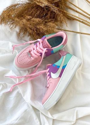 Жіночі кросівки nike air force 1 sage pink white6 фото