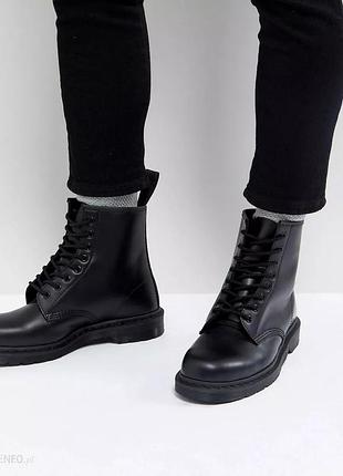 Черевики dr. martens mono black 14353001 (оригінал) original мартенси мартенс моно блек шкіра база