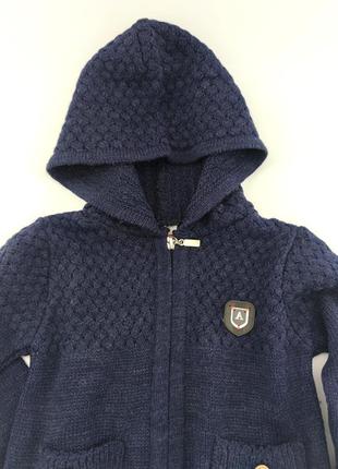 Детский свитер 1, 2, 3 года турция теплый для мальчиков тёмно-синий (фдм41)2 фото