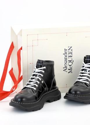 Шкіряні демисезонні черевики alexander mcqueen. колір чорний. італія 🇮🇹3 фото