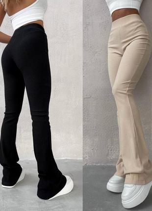 350 грн🫶🏻кльош штани рубчик жіночі лосини лосіни брюки1 фото
