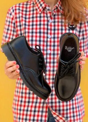 Кожаные туфли dr martens 1461 mono black4 фото