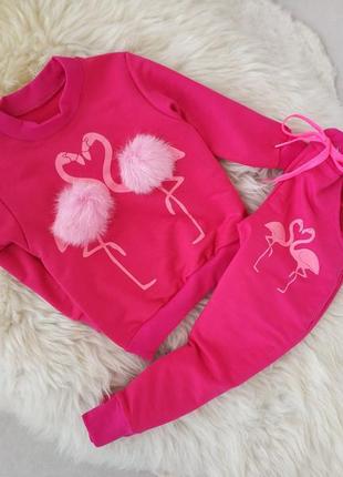 ✔ топовый костюм для девочек "flamingo" фламинго (рост 74-86)1 фото