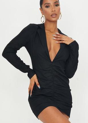 Чёрное платье-пиджак5 фото