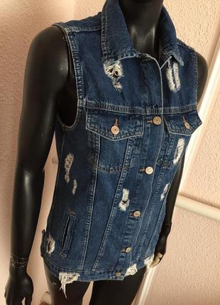 Джинсовці джинсова куртка-безрукавка куртка жакет жилетка