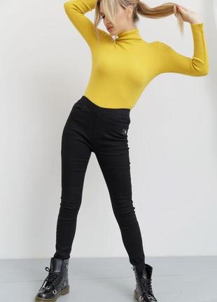 Джеггінси однотонні жіночі колір чорний5 фото