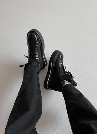 Жіночі  кросівки prada marco re-nylon and brushed leather high-top женские ботинки прада5 фото