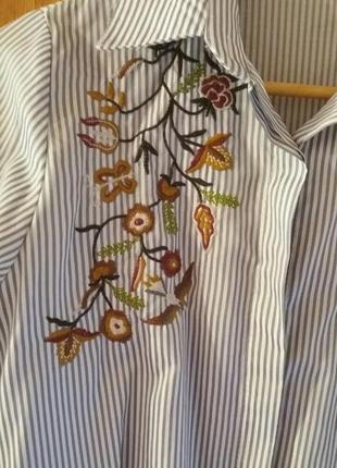 Рубашка в полоску с вышивкой daisy3 фото