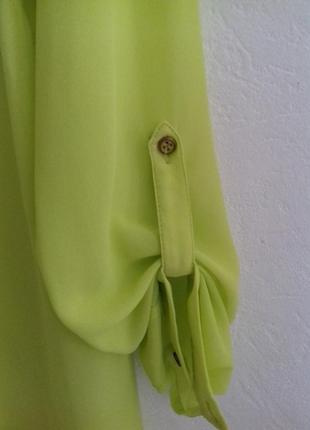 Тренд сезона неоновый цвет очень красивая шифоновая блуза цвета сочный лайм4 фото