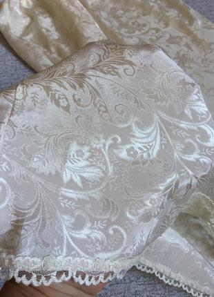 Під'юбник світлий спідниця атласна з вензелями нижня юбка молочна довга m&s- xl,xxl3 фото