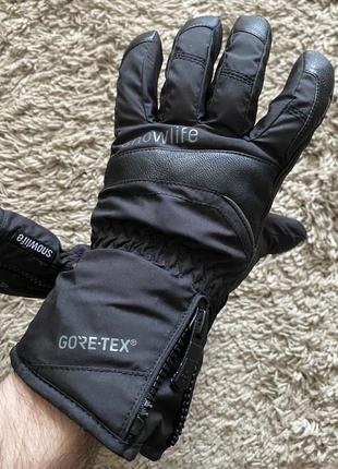 Рукавиці snowlife gore tex warm, оригінал, шкіра+нейлон, розмір s/m