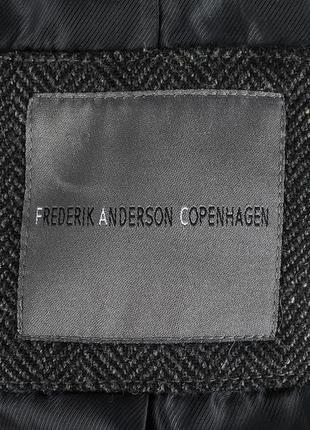 Frederik anderson copenhagen мужское люксовое двубортное серое шерстяное пальто9 фото