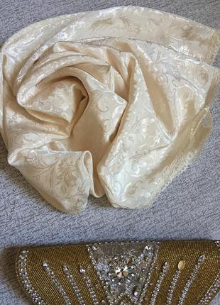 Під'юбник світлий спідниця атласна з вензелями нижня юбка молочна довга m&s- xl,xxl9 фото