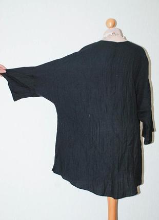 Батал блуза свободная кимоно длинная фактурная с рукавом2 фото