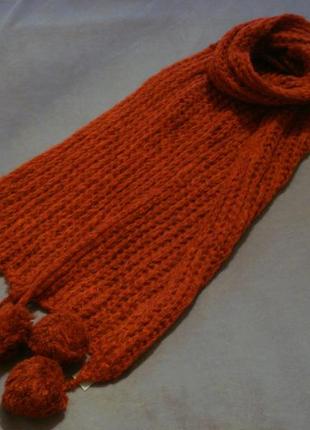 Зимний вязаный шарф1 фото