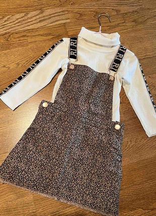Комплект на девочку 2-3 года ( сарафан и водолазка ) river island