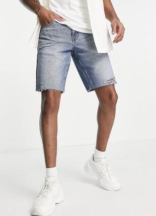 Шорти asos design slim denim shorts