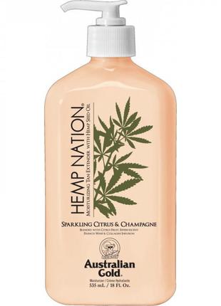 Australian gold hemp nation sparkling citrus & champagne tan extender body lotion увлажняющий лосьон после загара1 фото