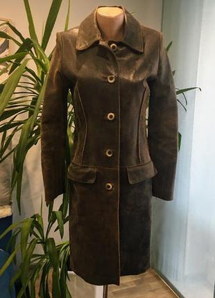 Итальянский кожаный плащ-пальто1 фото