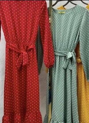 Женское платье №-55.8.17 софт в горошек ( 42-44,46-48,50-52 , 54/56 размер батал)2 фото