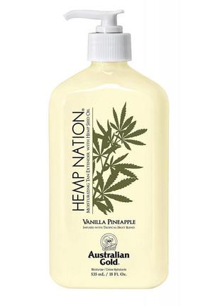 Australian gold hemp nation vanilla & pineapple body lotion зволожуючий лосьйон після засмаги