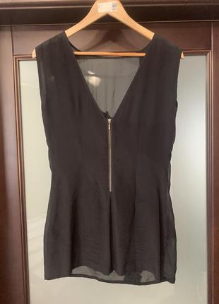 Женская чёрная вечерняя нарядная блузка warehouse с пайетками размер 8 / s6 фото
