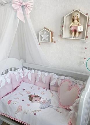 Комплект постельного белья в кроватку для девочки2 фото