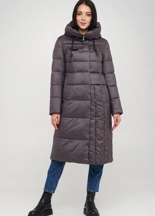 Зимова куртка пальто пуховик clasna с пояс сумкой cw21d536cw s, l, xl, xxl2 фото