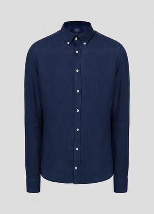 Оксфордська сорочка темно синього кольору великий розмір