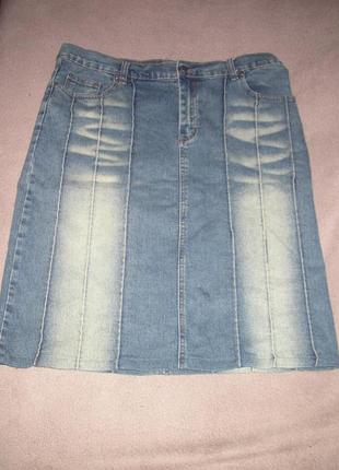 Джинсовая юбка. размер 50-52.2 фото