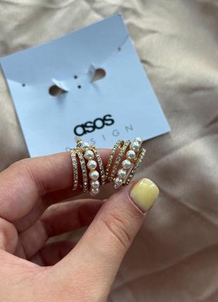 Сережки asos с жемчужинками10 фото