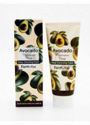 Пінка з маслом авокадо farmstay avocado premium pore deep cleansing foam