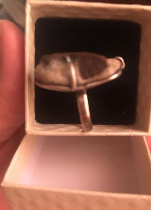 Крупный серебряний перстень с редким камнем ставролит4 фото
