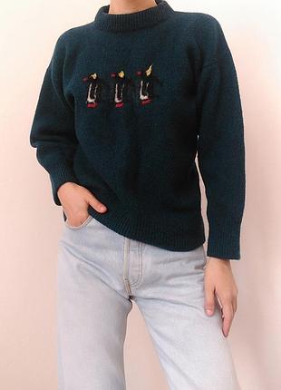 Вінтажний шерстяний светр