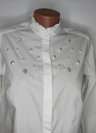 Удлиненная белая рубашка.4 фото