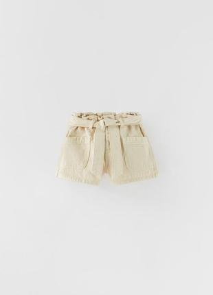 Zara шорты бермуды с поясом, размер 3-41 фото