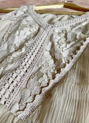 Сукня міні із мереживом сарафан пудровий3 фото