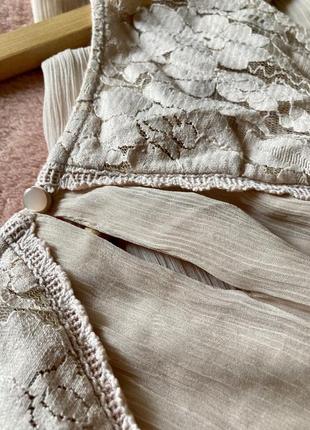 Сукня міні із мереживом сарафан пудровий9 фото