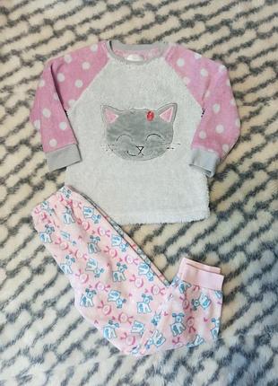 Тепла комбінована піжама для дівчинки