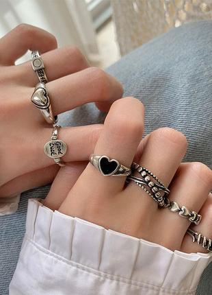 Набір кілець 7 шт стильні кільця