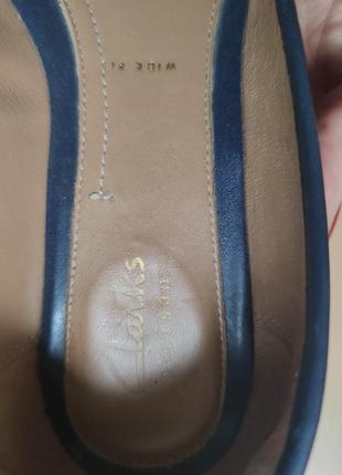 Сині туфлі з бантиком  на каблучку 37 clarks на широку ногу6 фото