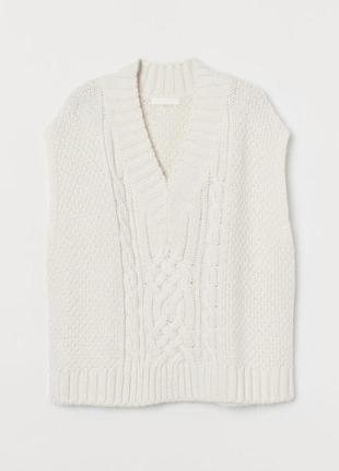Жилет жилетка вязаний светр молочний білий трикотажне5 фото