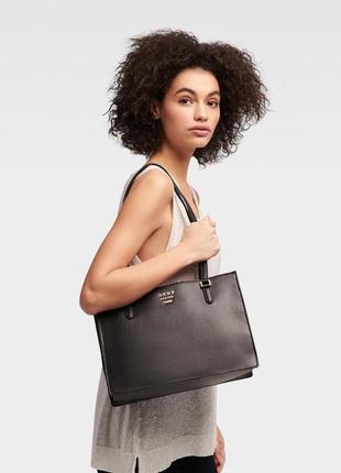 Сумка кожаная dkny whitney center zip leather tote bag r91aha94 оригинал4 фото