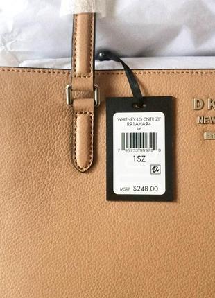 Сумка кожаная dkny whitney center zip leather tote bag r91aha94 оригинал6 фото