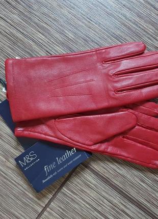 Гарні, якісні шкіряні рукавички marks&spencer, 100% натуральна шкіра нові