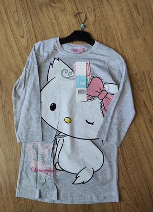 Дитяча нічна сорочка для дівчинки котик хелоу кіті disney,р.104, 116,128